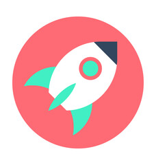 Obraz premium Rocket Colored Vector Icon