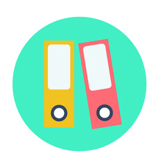 File Folders Colored Vector Icon