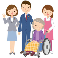 高齢者をサポートする人々　介護　福祉