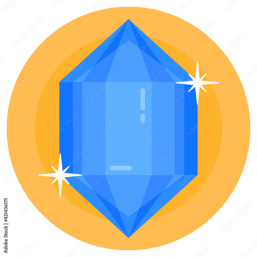 Poster an opal diamond, flat icon