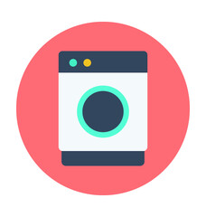 Washing Machine Colored Vector Illustration