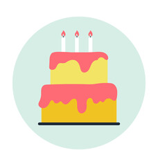 Cake Colored Vector Illustration