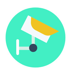 Security Camera Colored Vector Illustration