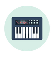 Electrical Piano Colored Vector Illustration