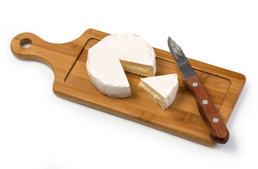 Camembert cheese with knife