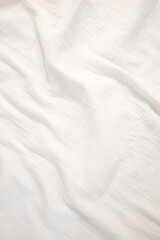 Fabric backdrop White linen canvas crumpled natural cotton fabric Natural handmade linen top view background Organic Eco textiles White Fabric texture