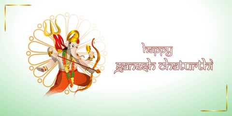 VECTOR ILLUSTRATION FOR INDIAN LORD GANESHA FESTIVAL HAPPY GANESHA CHATURTHI MEANS 