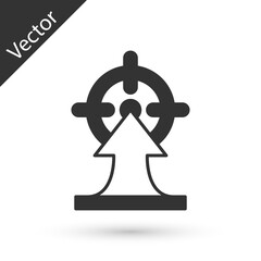 Grey Target financial goal concept icon isolated on white background. Symbolic goals achievement, success. Vector