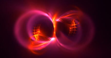 3D rendering abstract multicolor fractal light background