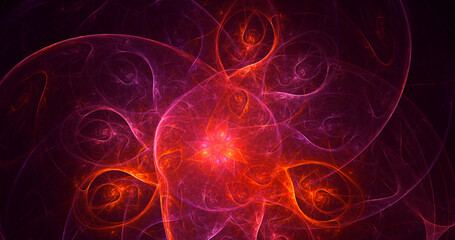 3D rendering abstract multicolor fractal light background