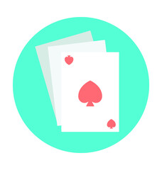Spade Card Colored Vector Icon