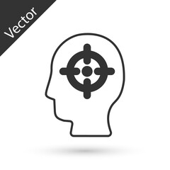 Grey Head hunting icon isolated on white background. Business target or Employment sign. Human resource and recruitment for business. Vector
