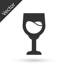Grey Wine glass icon isolated on white background. Wineglass sign. Vector