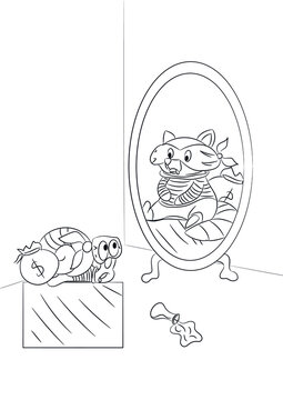 Raccoon and Snail coloring book for kids