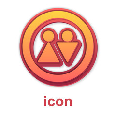 Gold Toilet icon isolated on white background. WC sign. Washroom. Vector