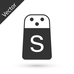 Grey Salt icon isolated on white background. Cooking spices. Vector