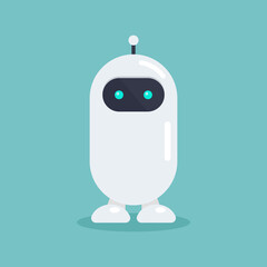Cute robot in flat style