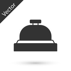 Grey Hotel service bell icon isolated on white background. Reception bell. Vector