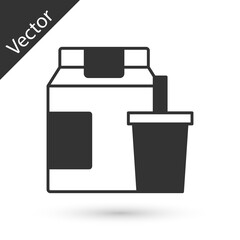 Grey Online ordering and fast food delivery icon isolated on white background. Vector