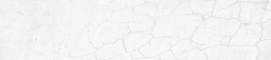 White cracked concrete wall texture, Panorama Cement background not painted in vintage style for graphic design or retro wallpaper. Wall floor in gray color.