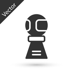 Grey Award cup with baseball ball icon isolated on white background. Winner trophy symbol. Championship or competition trophy. Sports achievement. Vector