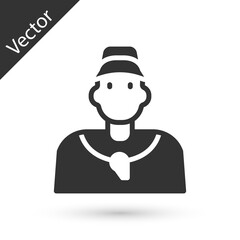 Grey Baseball coach icon isolated on white background. Vector