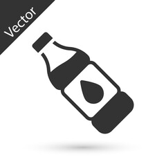 Grey Bottle of water icon isolated on white background. Soda aqua drink sign. Vector