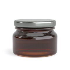 maple syrup or jam in jar isolated mockup - 3d render