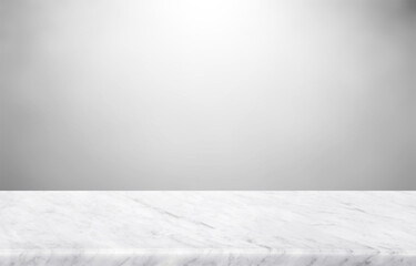 Abstract Natural texture marble floor on grey backdrop : Top view of marble table for graphic stand product, interior design or montage display your product.