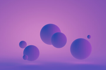 Neon purple spheres glowing