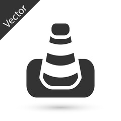 Grey Traffic cone icon isolated on white background. Vector