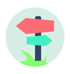 Signpost Colored Vector Icon 