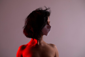 Obraz premium Beautiful Women In A Medical Mask. 