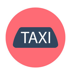 Taxi Colored Vector Icon 