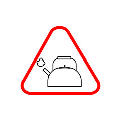 Novice driver sign. Teapot in a red triangle eps ten