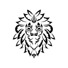 Polynesian style lion face. Vector