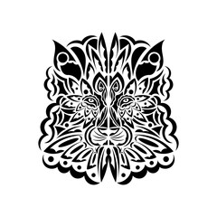 Maori style lion face. Vector illustration.