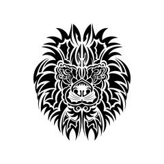 Vector illustration Mayan lion face.