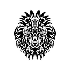 Vector illustration Mayan lion face.