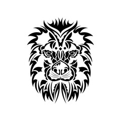 Fototapeta premium Lion tattoo on a white background. Lion face in boho style. Vector