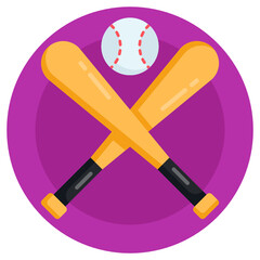 
Baseball icon in flat vector design.

