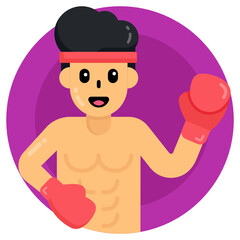 Player editable flat rounded vector design  