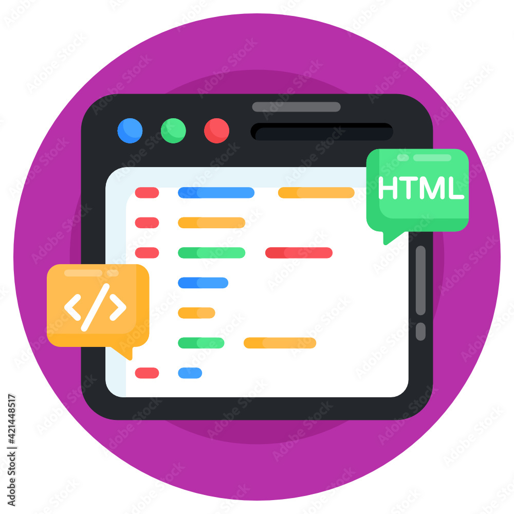 Wall mural web development in flat icon, editable vector design