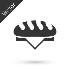 Grey Bread loaf icon isolated on white background. Vector