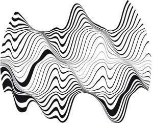 Flow Lines in Circle Form . Spiral Vector Illustration .Technology round Logo . Design element . Abstract Geometric shape . Striped border 