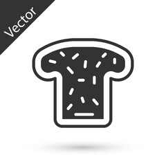 Grey Bread toast for sandwich piece of roasted crouton icon isolated on white background. Lunch, dinner, breakfast snack. Vector