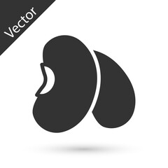 Grey Beans icon isolated on white background. Vector
