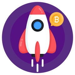 
Bitcoin launch flat vector design 

