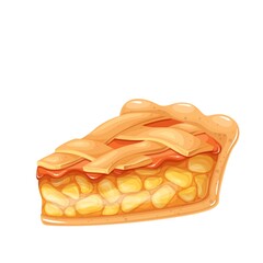 Apple pie slice vector icon. American homemade traditional dessert. © setory