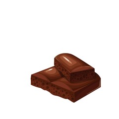 Pieces of porous chocolate icon. Chocolate in retro style vector illustration